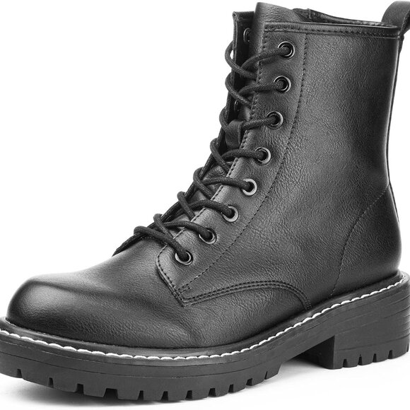 Women's Faux Leather Ankle Booties Casual Toe Casual Ankle Booties - Picture 2 of 6